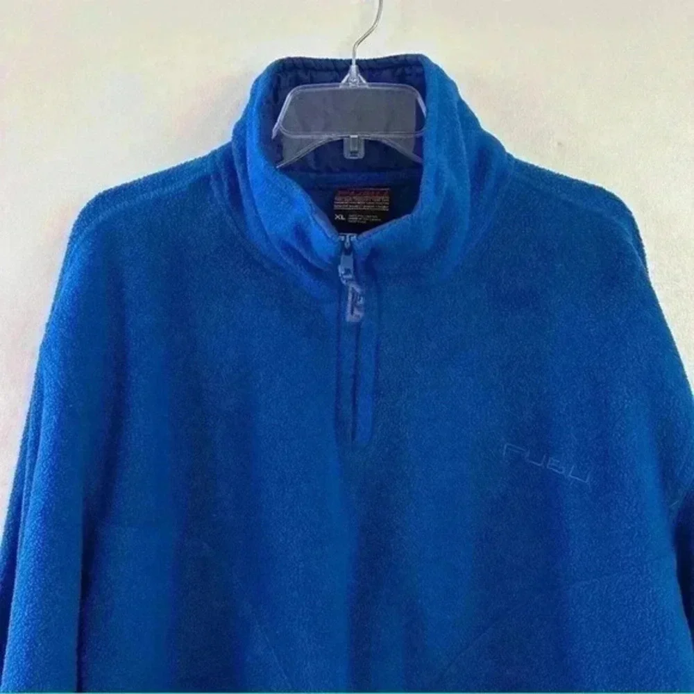 Fubu Men's Fleece Sweater Sweatshirt Size XL‎ 1/4 Zip Pullover Blue